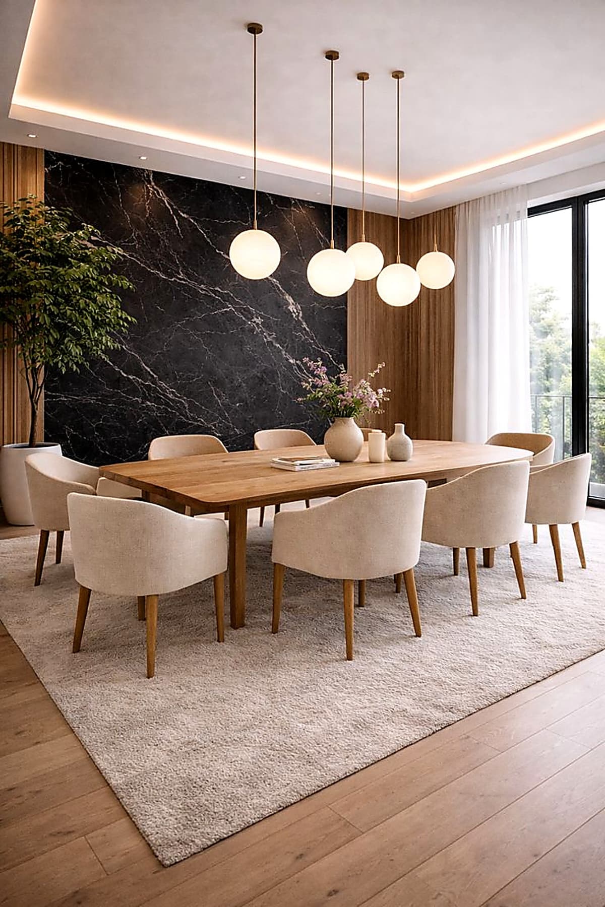 Bộ Bàn Ăn Gỗ Nordic Aura