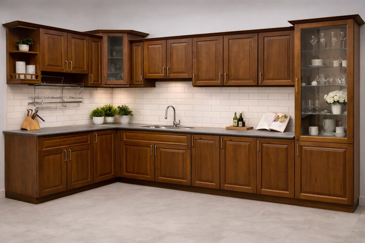 Classic Walnut Corner Kitchen